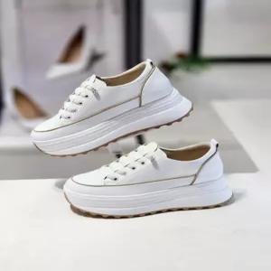 여성 소가죽 밴딩끈 탄력창 키높이 스니커즈 6cm NR S134N
