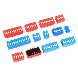 10PCS 빨간색, 파란색 토글 스위치 간격 2.54MM DIP 다이얼 코드 1 2 3 4 5 6 7 8 9 핀 퀵