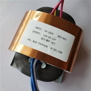 R코어 변압기 50W 듀얼 15V R40 220V ~ 15V-0-15V 유형 맞춤형 구리 쉴드 전력 증폭기