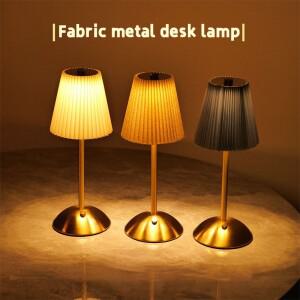 작은 Pleated 테이블 램프 USB 충전식 Nightstand 침실 거실 홈 오피스 장식에 대 한 무선 책상