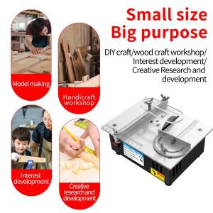 2026 DIY 미니 테이블쏘 96W 5000RPM 정밀 소형 절단기 (목재, PCB, 플라스틱, 알루미늄용) 4개 톱날 포함