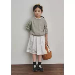 갤러리아 빈(BEEN)초등 키즈 화이트 자수패턴 미디 스커트(BA52SK01WT)