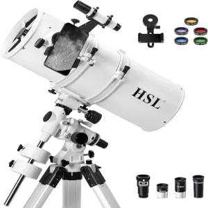HSL 203EQ 고출력 203mm 조리개 초점 거리 전문가용 천문 반사 망원경 5가지 컬러 필터 세트와 3배 바로우