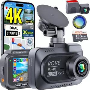 ROVE R2-4K 듀얼 PRO 대시 캠 앞뒤 4K+2K 차량용 카메라 STARVIS 2 IMX678 센서 무료 128GB 카드 CPL WiFi