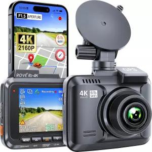 ROVE R2-4K 대시 캠 8MP CMOS 센서가 장착된 4K UHD 2160P 차량용 카메라 내장 WiFi 6 및 GPS 2.4인치