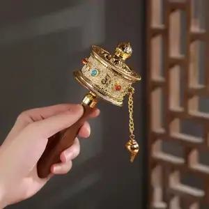 휴대용 티베트 싱잉볼 여섯 가지 길조음 요가 푸자 홈 데코용 전통 디자인 영적 만트라 악기