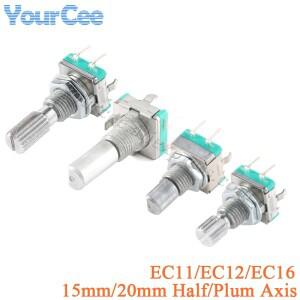 5pcs/1pc 로터리 엔코더 EC11 15mm 20mm 하프 매화 축 핸들 길이 코드 스위치 디지털 전위차계