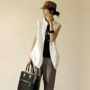 Vest 베스트 롱조끼 노카라 마조끼 S30465 세련 언발