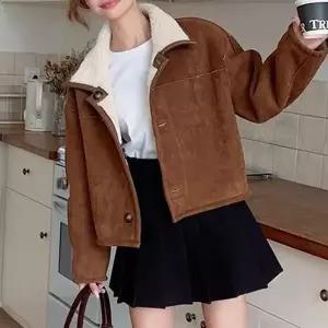여성아우터 크롭 코트 여자아우터 루즈핏 카라넥 여성 데일리 LK-J044