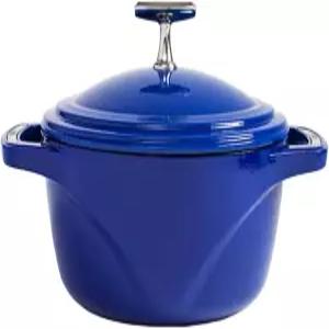 로지 USA 에나멜 4.5 Qt 주철 네덜란드 오븐 - 조리기구 뚜껑이 있는 냄비 부드러운 세일링 색상 용량