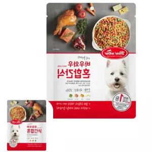 뮤 반려견 노즈캔디 혼합 350g 치킨 연어 치즈 강아지 간식 소프트 트릿 바우와우