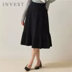 [인베스트] 샤이닝 러플 니트 스커트_INI5W1SK8021