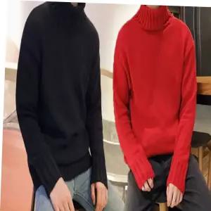 남성 겨울 반목 니트 폴라티 무지 터틀넥 베이직