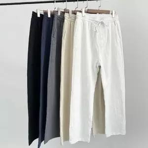남성 밴딩바지 린넨 마 여름 슬랙스 팬츠