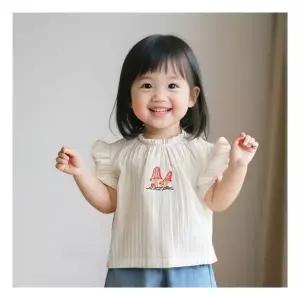 [조이멀티][조이멀티] 프릴버섯 여아동 여름 나시 자수 블라우스