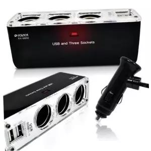 USB시가잭 로제트 차량용 3구시가잭/RX-6800/USB2포트추가/