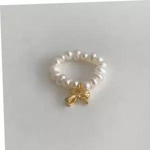 링 (925 Silver) Pebble pearl ribbon ring B 41
