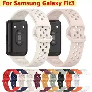 Galaxy Fit3 교체 팔찌와 호환되는 부드러운 실리콘 시계 통기성 밴드 스마트 스포츠 액세서리