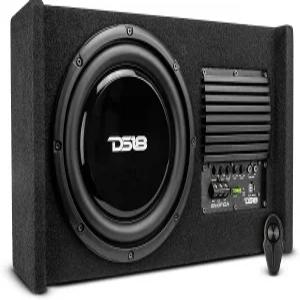 DS18 EN-DF10A 10인치 증폭 얇고 얕은 다운 파이어링 서브우퍼 인클로저 500와트 - 자동차 및 트럭용 파워