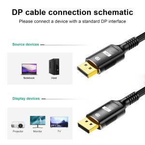 16K DP 2.1 케이블 8K 디스플레이포트 비디오 80gbps to 16K@30Hz 노트북 TV Xbox 프로젝터 게이밍 모니터