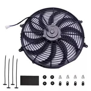 CTOCH 16인치 전기 라디에이터 팬 및 장착 키트 범용 양방향 푸시 또는 풀 방식 12V 고성능 3000 CFM 블랙