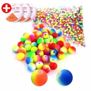 형광무지개구슬 10mm (비즈공예) 대용량/비스/공예/원형/구슬/비즈/칼라/무지개/형광