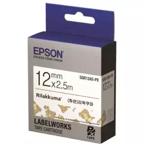 EPSON 라벨프린터리본 리락쿠마(SGR12AS)백색 흑문자 [BHV78426]
