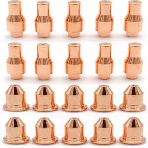 Vaphy 10pcs 56576 전극 56811 노즐 팁 45A 핏 하버 화물 티타늄 45 커터 IPT-45 플라즈마 절단 토치