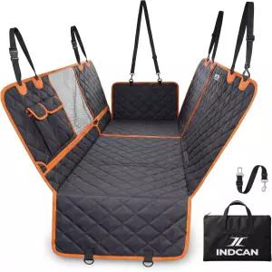 뒷좌석용 INDCAN 반려견 카시트 커버 방수 반려동물 시트 보호기 측면 플랩이 있는 차량용 해먹 메쉬