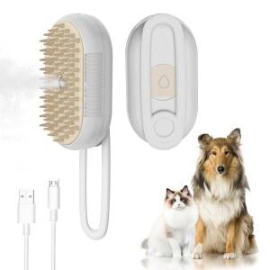 4 in 1 고양이 스팀 브러시 고양이와 길고 짧은 털을 위한 마사지 자기 청소 반려동물 털 제거를 회전 손잡