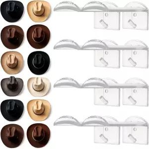 벽을 위한 Dntorx 2.9인치 모자 후크 8팩 카우보이 홀더 와이드 챙 랙 정리함 강력 접착 걸이 보관 벽걸이