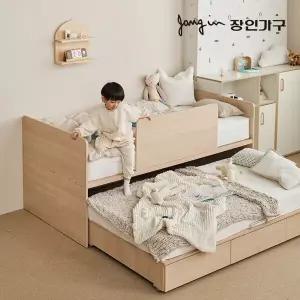 장인가구 피터 E0등급 2단 슬라이딩 수납침대S_7존포켓+라텍스탑 포켓매트