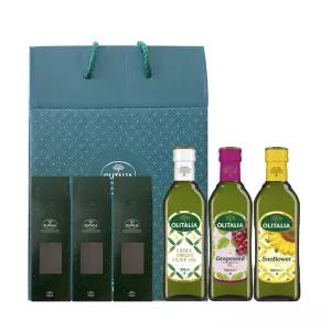 온누리상품_올리타리아 선물세트_올리브유 500ml 1개+포도씨유 500ml 1개+해바라기유 500ml 1개