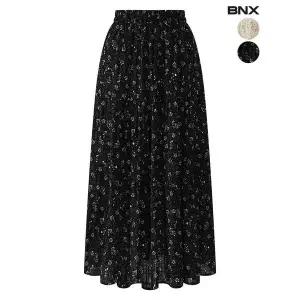[BNX]플라워 밴딩 캉캉 롱스커트