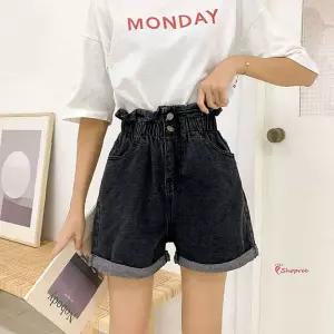 허리밴딩 A52 청반바지 롤업 하이웨스트wxy423