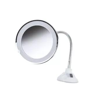 LED 거울 10배 부착형 화장 플렉시블 탁상 확대 원형