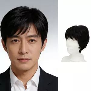 아버지 통가발 중년 노인 내추럴 가발 자연스러운 중장년 짧은머리 짧은머리