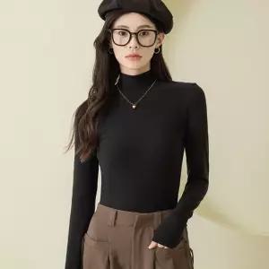확실하게 따뜻한 450그람 기모 티셔츠 127-000094여성긴팔 여성 패션 이너 터틀넥 하프 여성옷 여자옷