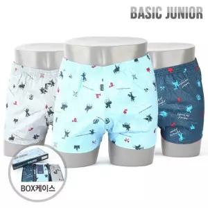 베이직 순면 남아사각팬티 주니어 트렁크3매 BJMT5002