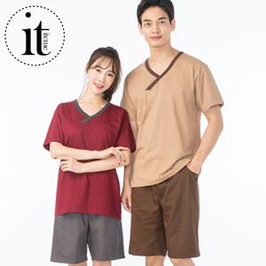 국산 찜질복 상의 하의 마사지복 사우나복 세트