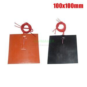 100X100MM 50W 100W 소형 3D 프린터 히트 베드 실리콘 고무 히터 100 100MM 전기 가열 패드