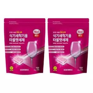 슈가버블 1+1 식기세척기 올인원 타블렛세제 50개입 500g x 2개