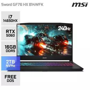MSI 소드 GF76 HX B14WFK-i7 QHD RTX5060 게임용 그래픽작업용 노트북 (16GB/2TB) YO