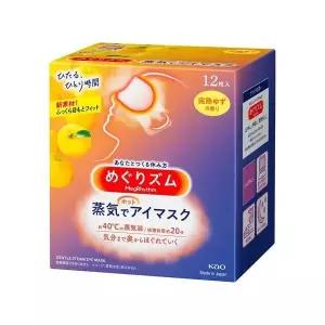 일본 수면안대 메구리즘 온열 스팀 아이마스크 유자향 36매(12개입x3팩)