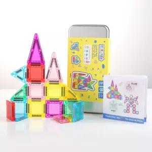 MYTOYS 미니 컬러 타일 자석블럭 38p 틴 케이스포함
