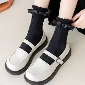 덧신 여성 스트릿 예쁜 귀여운 러블리한 중목 레이스 양말