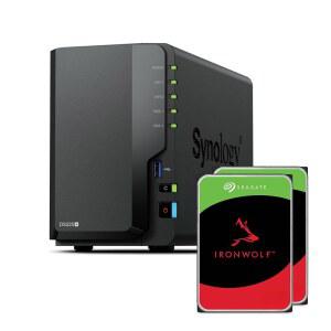 Synology DS225+ 2-Bay 디스크스테이션 NAS(인텔 셀러론 J4125 쿼드코어, 2GB 논-ECC DDR4 SODIMM 1 x 2 5 GbE 및 RJ-45 LAN 포트) 8TB 번들(2X 4TB Seagate Ironwolf 포함)