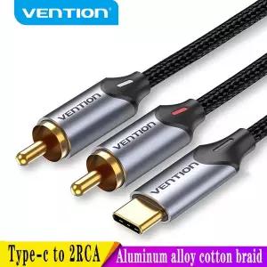 벤션 USB C to RCA 오디오 케이블 타입 C to 2 RCA 케이블 스피커 앰프 화웨이 샤오미 노트북용 1m 2m 3m U