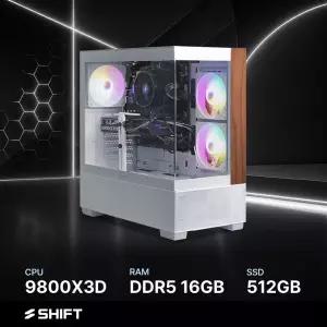 주연테크 시프트 D6v98XHFV-16G512G 화이트 AMD 라이젠7 9800X3D 반본체 게이밍 컴퓨터