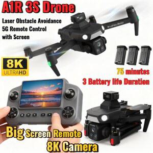 드론 A1R 3S 5G 스크린 제어 드론, 360도 자동귀환, 항공 장애물 촬영용 탑재, 8K 카메라 GPS 회피,